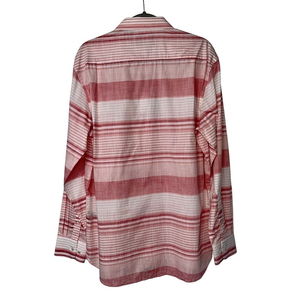 Charleston Threads Cotton Dress Shirt Mens Sz LG Pink White‎ Striped L/S Preppy - Picture 2 of 9